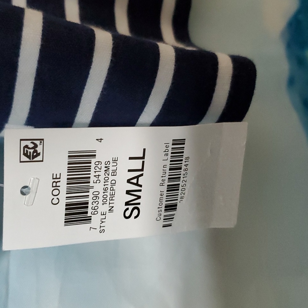 KAREN SCOTT Callie Asymmetrical stripes 3/4 Sleeves Boat neck women's top size S - Picture 4 of 5